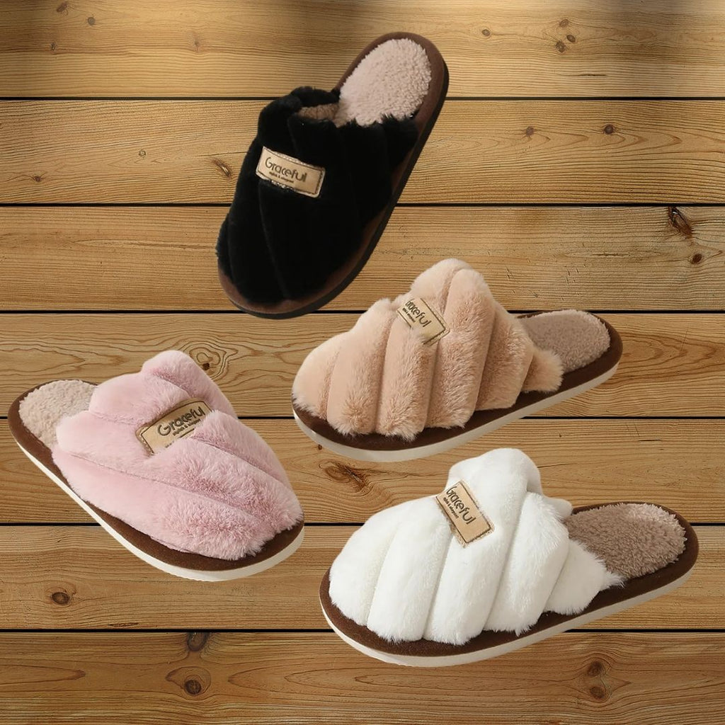 Pantoufles, chaussons femme chaudes, hiver, fausse fourrure, doux, cocooning ambage modèle MARJO souple, antidérapant, détente, sexy, toutes les couleurs