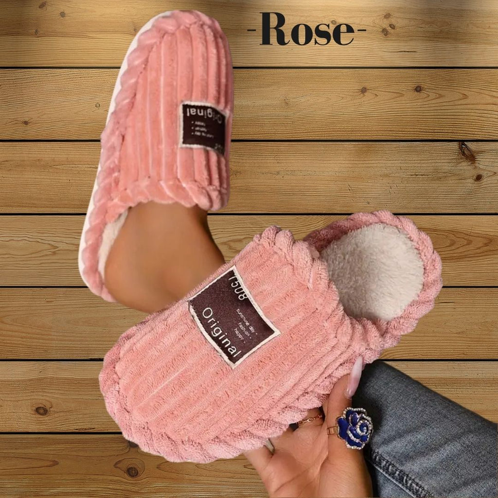Pantoufles, chaussons femme chaudes, hiver, rose, fausse fourrure, doux, cocooning ambage modèle MALY souple, antidérapant, détente, basique