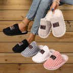 Pantoufles, chaussons femme chaudes, hiver, fausse fourrure, doux, cocooning ambage modèle MALY souple, antidérapant, détente, basique, toutes les couleurs